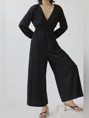Anthropologie Hutch V-Neck Wide Leg Jumpsuit